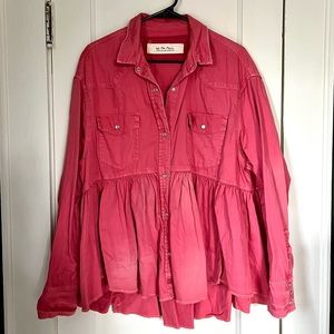 Free People Medium Pink Dylan Babydoll Top